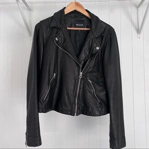 Madewell Black Washed Leather Jacket XL